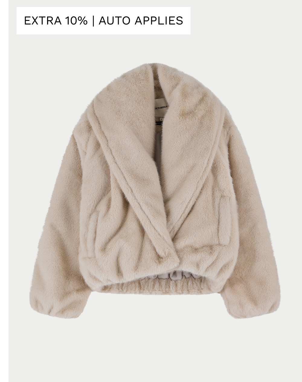 OVERSIZED COLLAR FAUX FUR PUFFER COAT