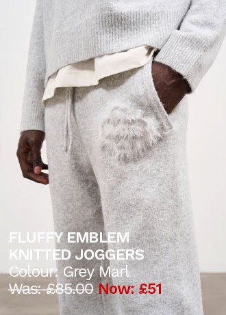 FLUFFY EMBLEM KNITTED JOGGERS