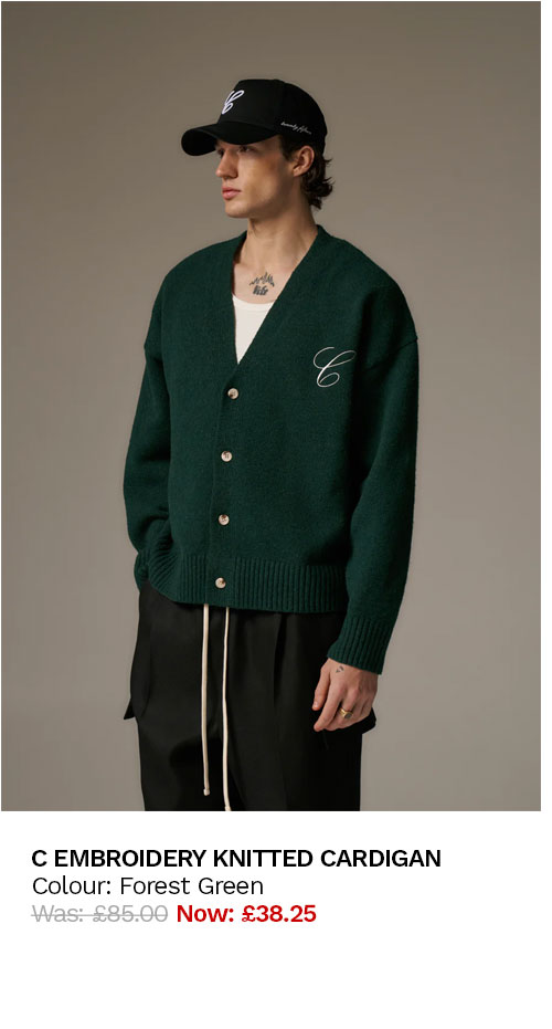 C EMBROIDERY KNITTED CARDIGAN