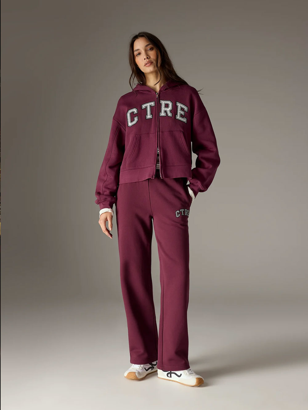 CTRE APPLIQUE ZIP THROUGH HOODIE