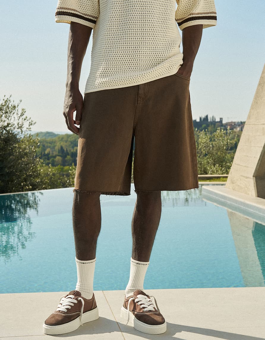 DENIM RAW EDGE SHORTS