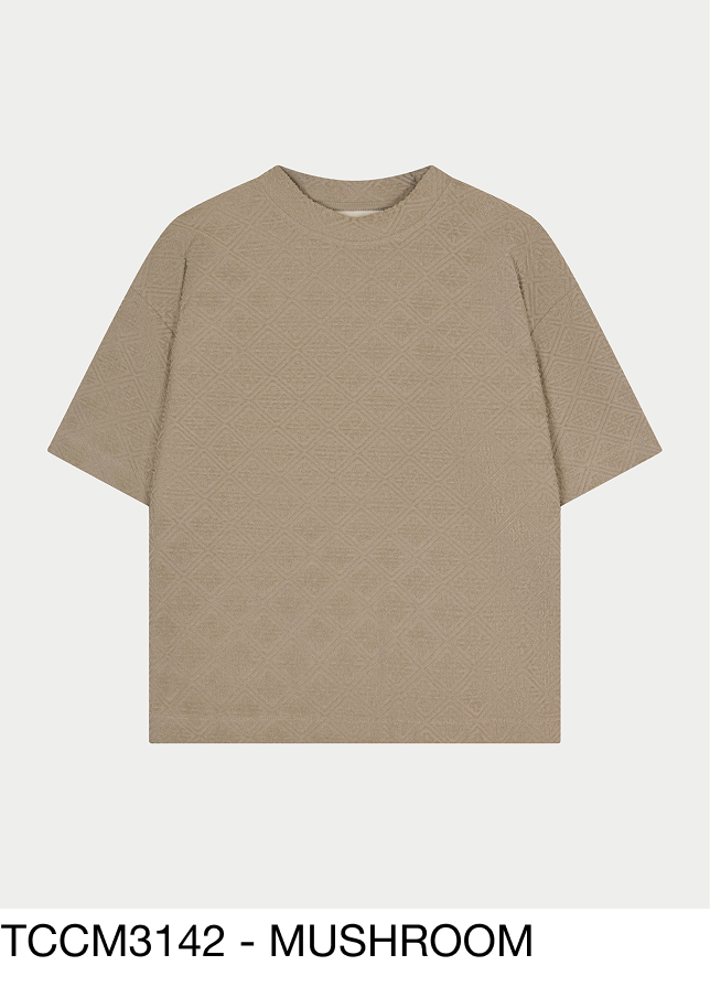 TOWELLING JACQUARD EMBLEM T-SHIRT