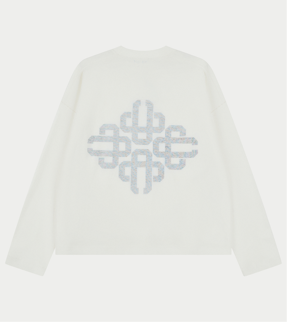 REVERSE EMBLEM PRINT LONG SLEEVE T-SHIRT