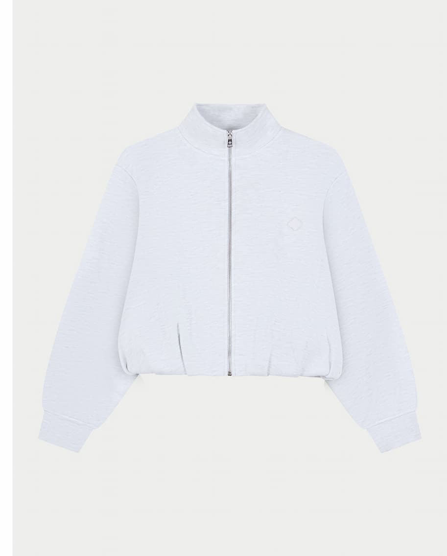 FUNNEL NECK BALLOON HEM ZIP THROUGH