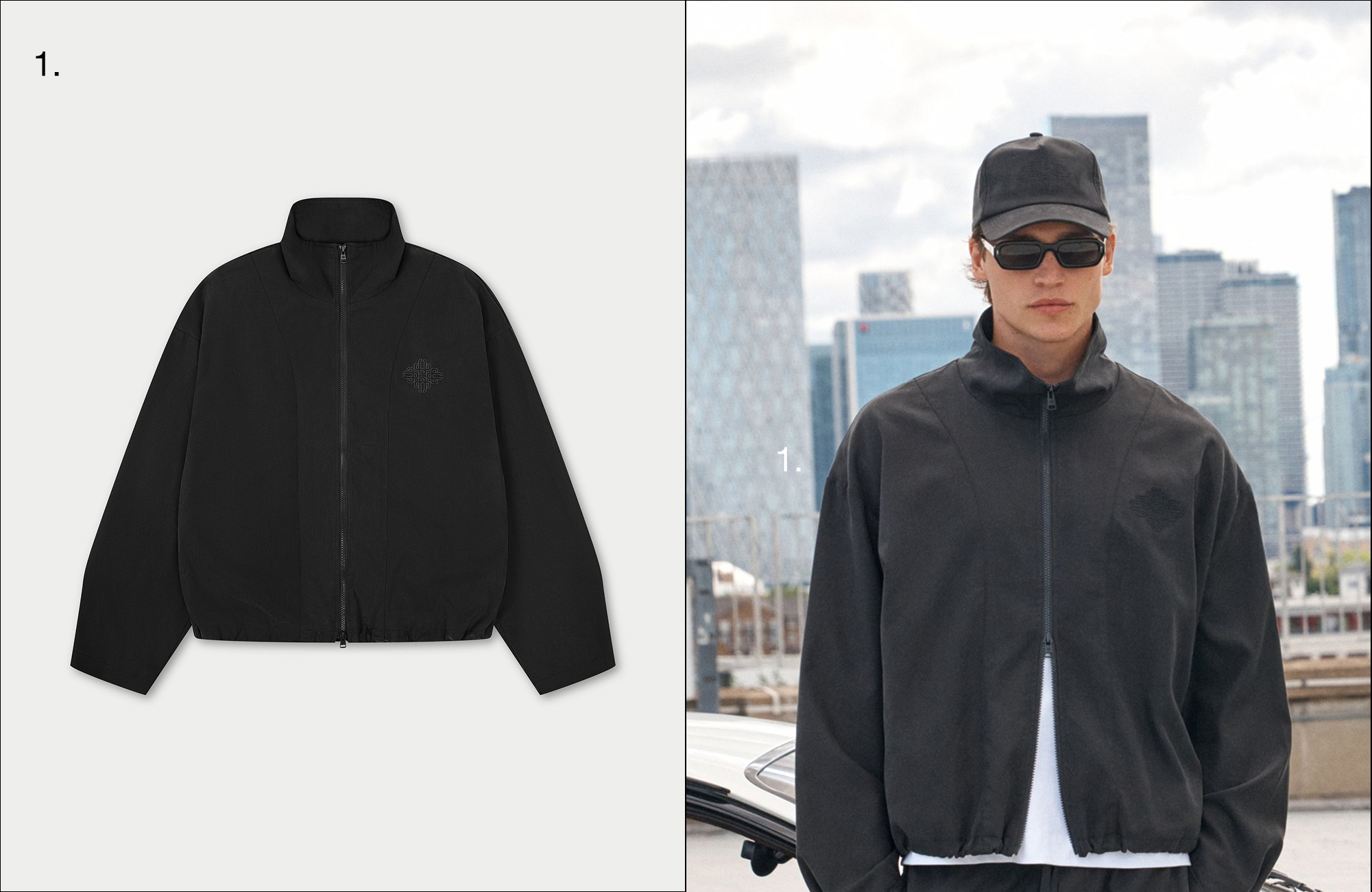 CUPRO FUNNEL NECK ZIP THROUGH