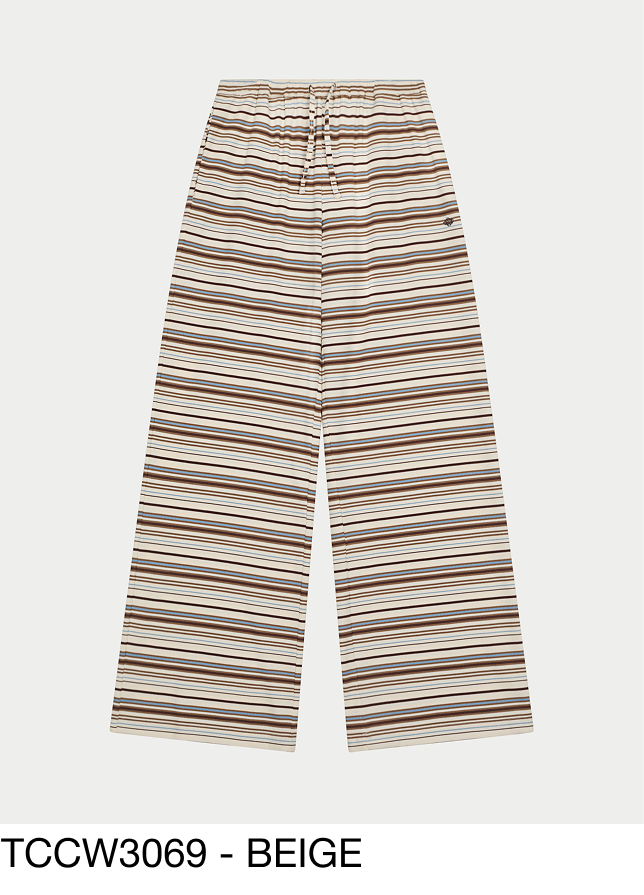 STRIPE WIDE LEG TROUSERS