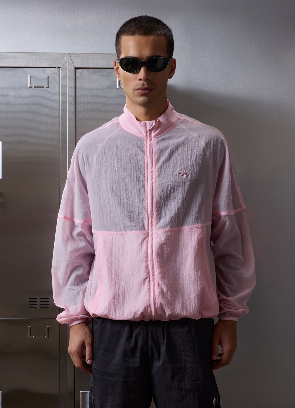 TRANSLUCENT FUNNEL NECK WINDBREAKER