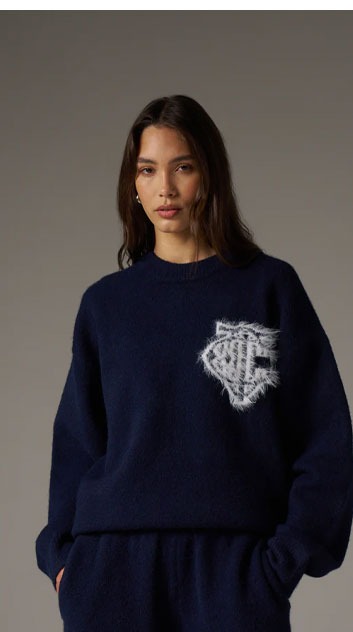MONOGRAM FLUFFY KNIT CREW