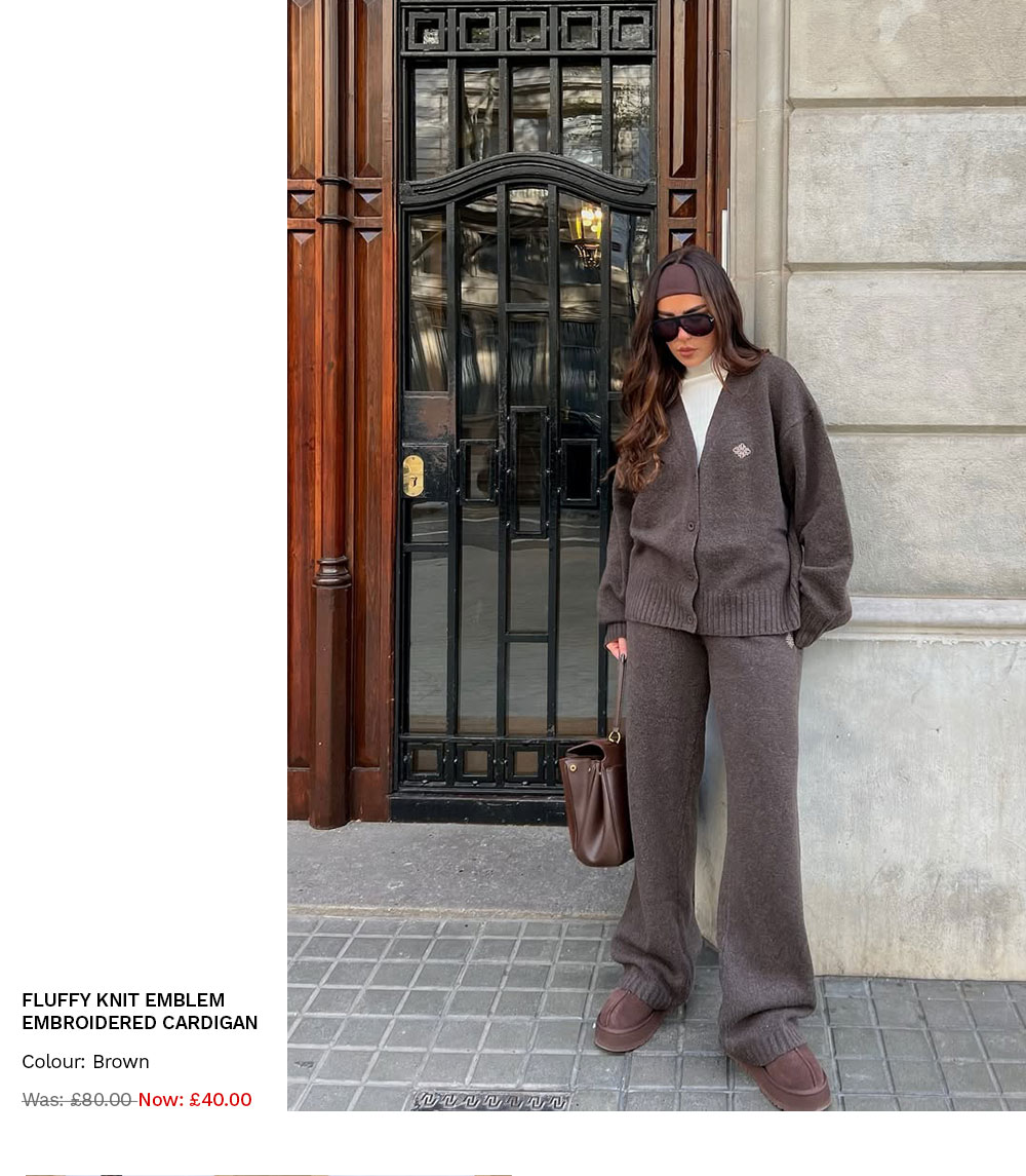 FLUFFY KNIT EMBLEM EMBROIDERED CARDIGAN