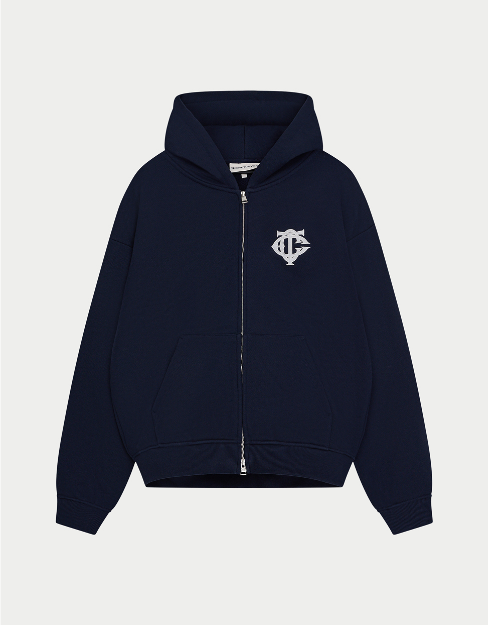 HEAVYWEIGHT MONOGRAM APPLIQUE EMBLEM ZIP THROUGH