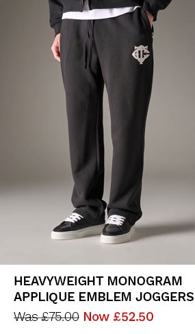HEAVYWEIGHT MONOGRAM APPLIQUE EMBLEM JOGGERS