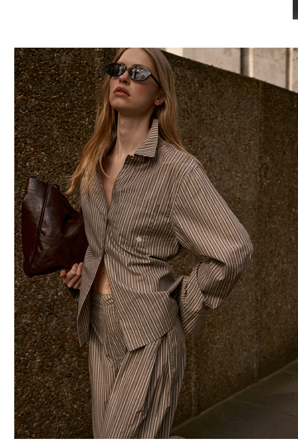 STRIPE THIN WAISTBAND TROUSERS