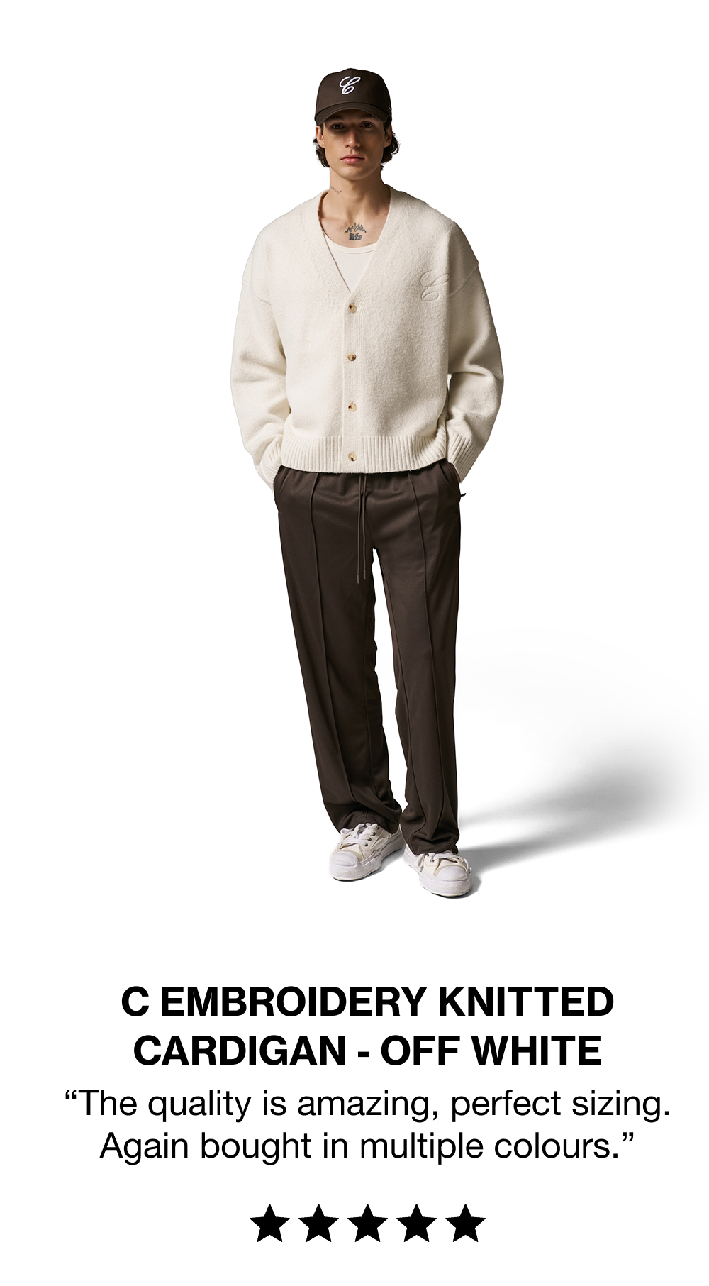 C EMBROIDERY KNITTED CARDIGAN