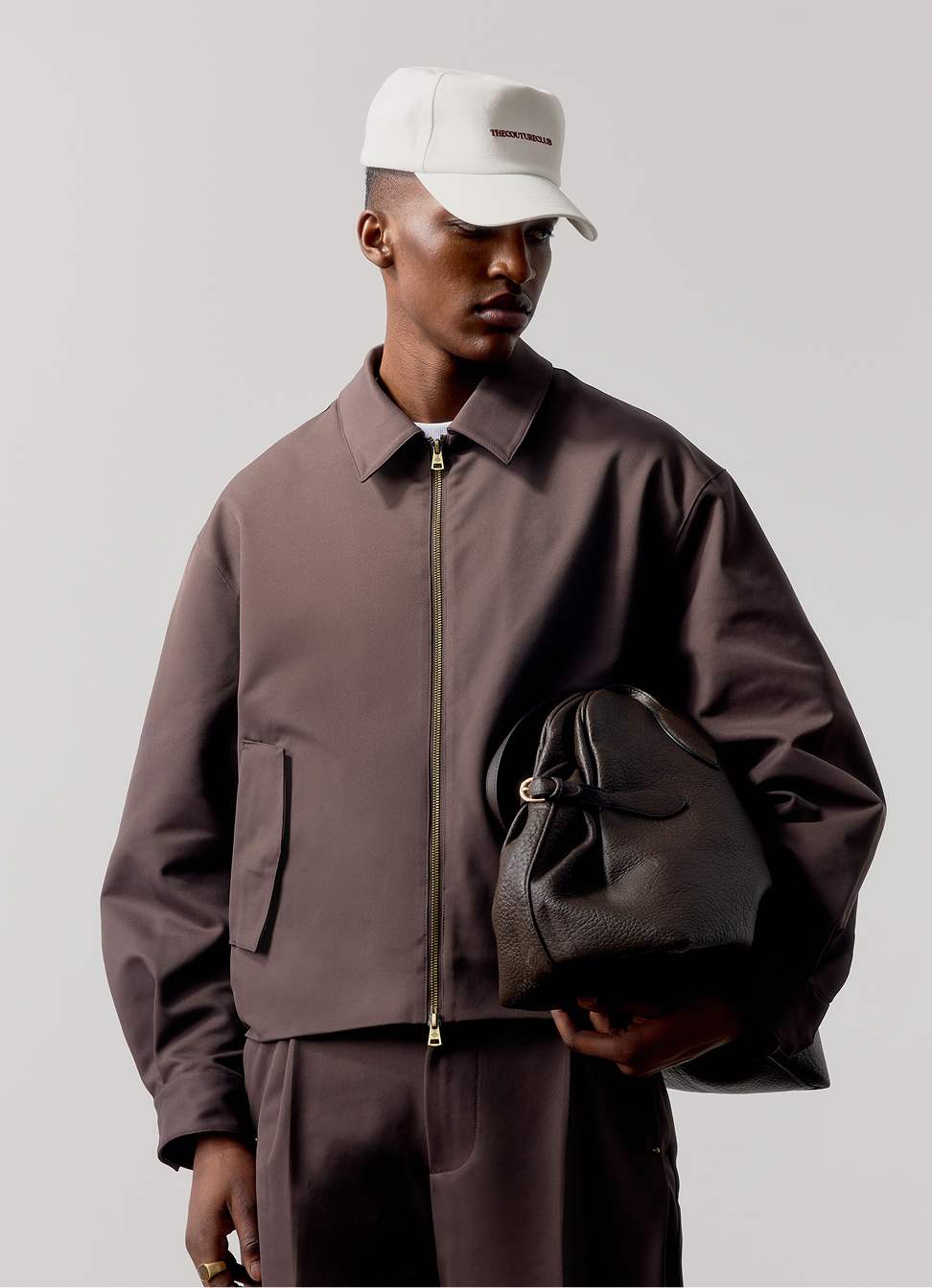 RUCHED HARRINGTON JACKET