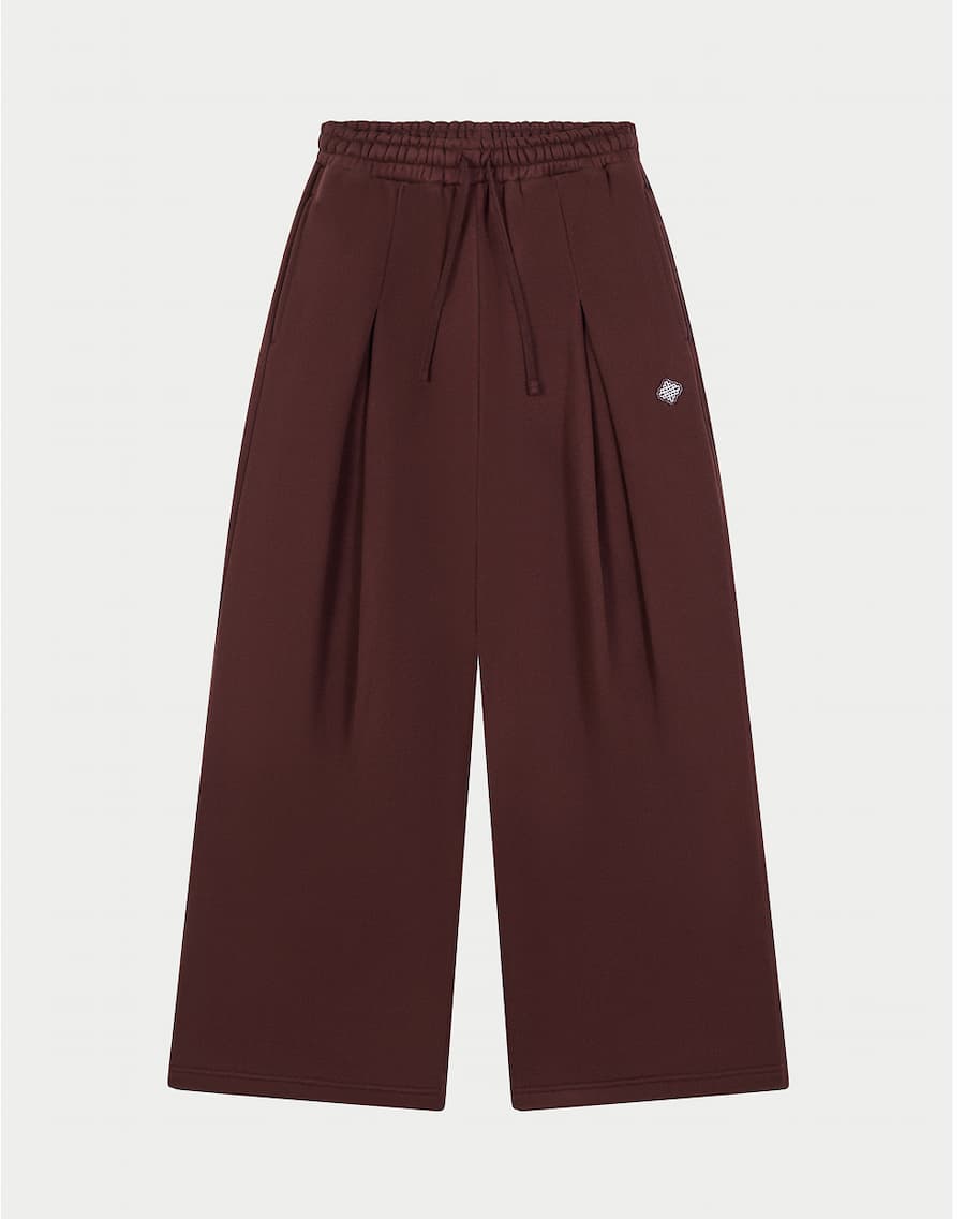 PLEAT DETAIL WIDE LEG JOGGERS