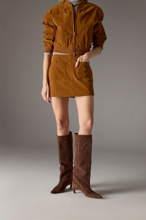 FAUX SUEDE MINI SKIRT