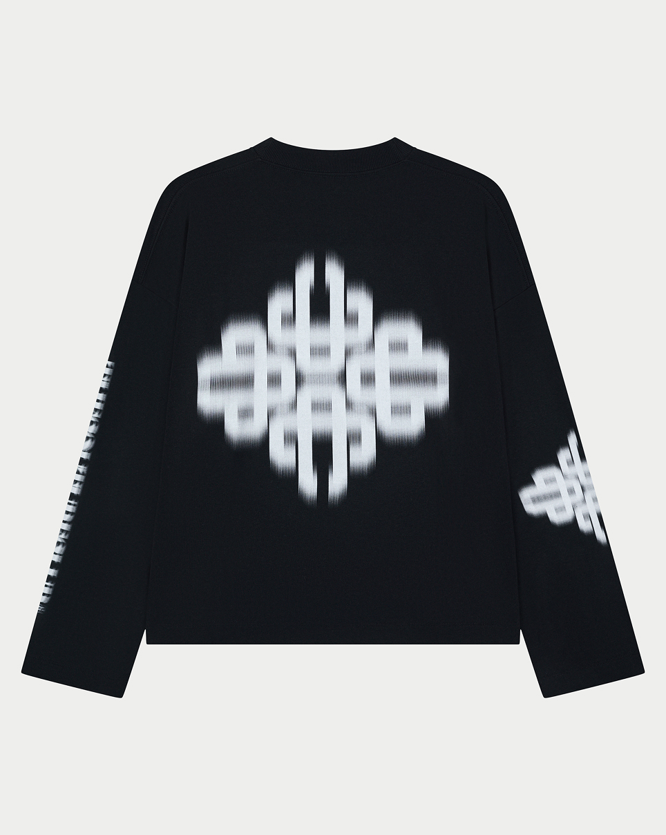 MOTION BLURRED LONG SLEEVE T-SHIRT