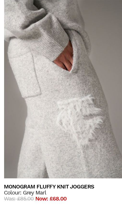MONOGRAM FLUFFY KNIT JOGGERS