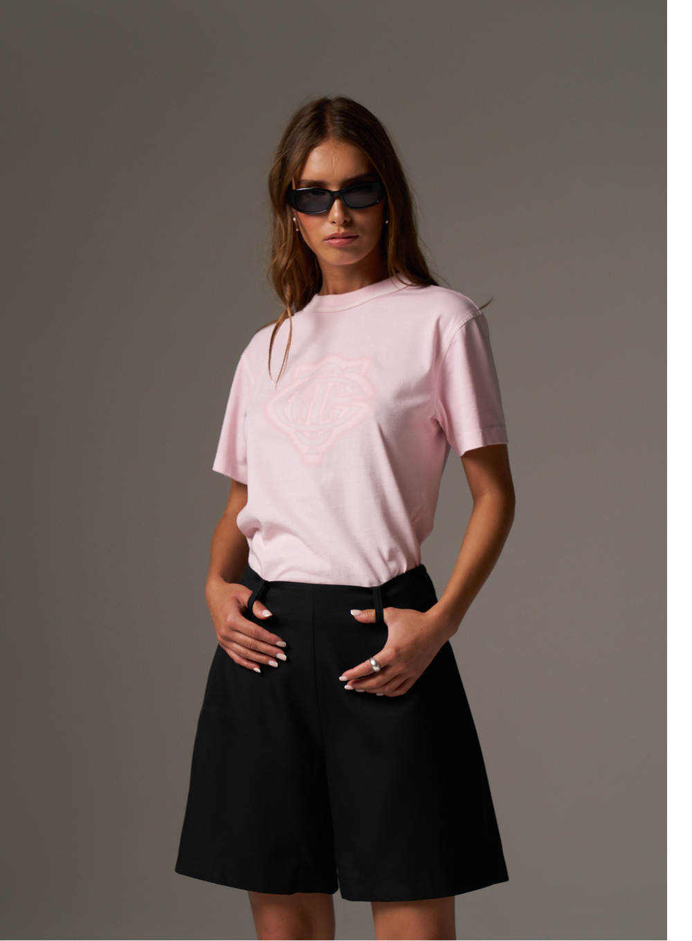 SHADOW PRINT EMBLEM T-SHIRT