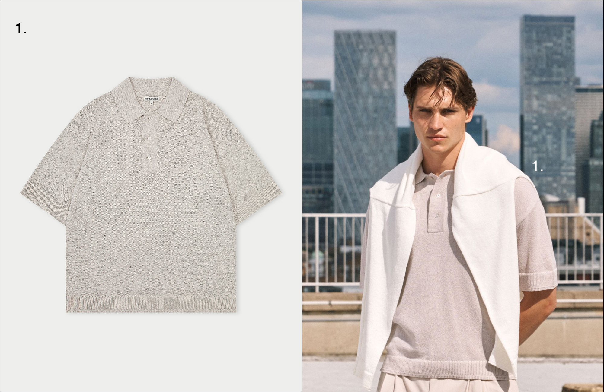 FINE GAUGE KNITTED SHORT SLEEVE POLO