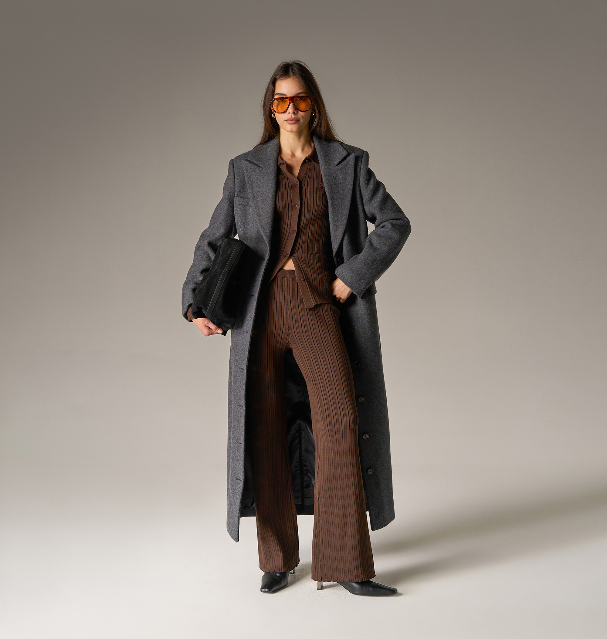 CINCHED WAIST TAILORED COAT