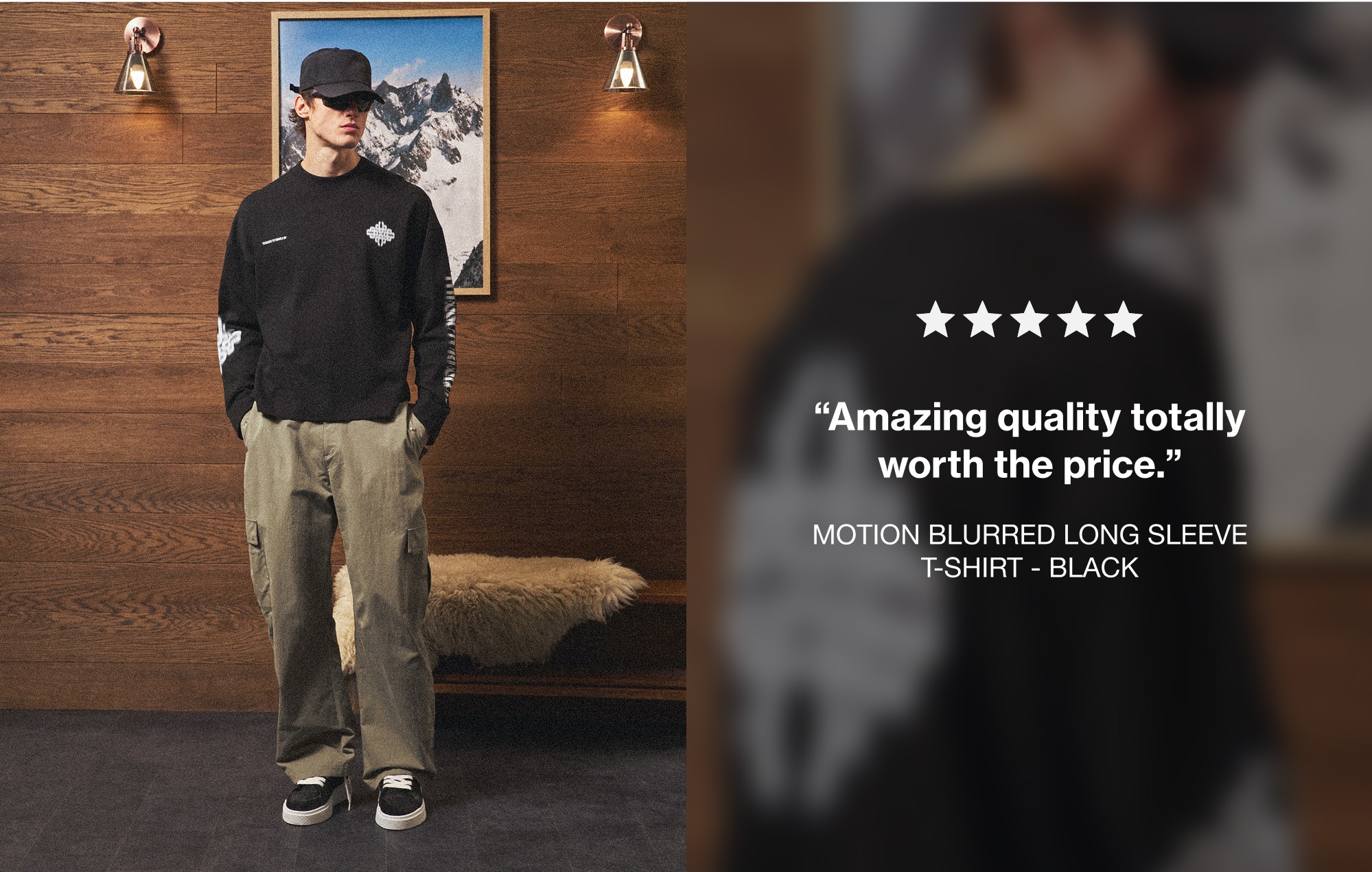 MOTION BLURRED LONG SLEEVE T-SHIRT