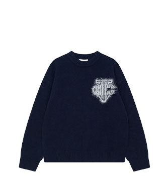 MONOGRAM FLUFFY KNIT CREW