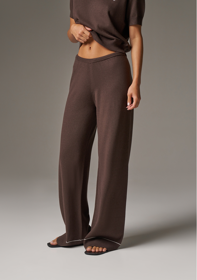 KNITTED PANEL TROUSERS