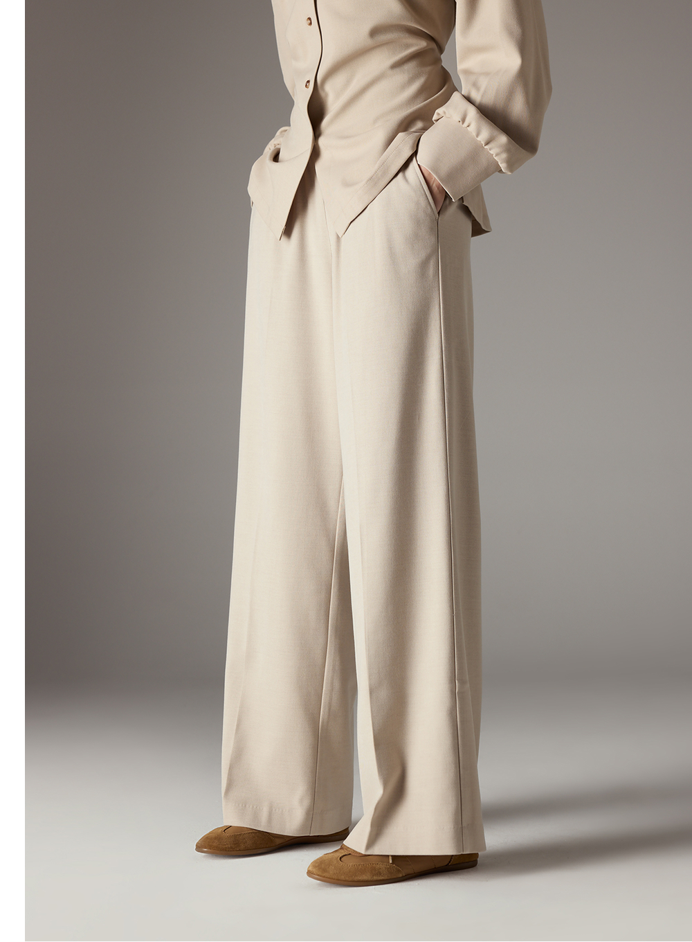 TAILORED WAISTBAND DETAIL TROUSERS