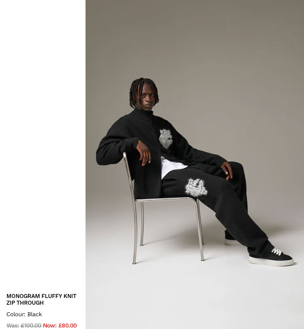 MONOGRAM FLUFFY KNIT ZIP THROUGH