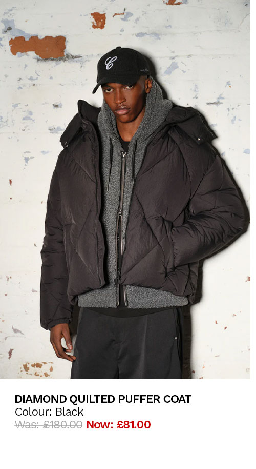 DIAMOND QUILTED PUFFER COAT