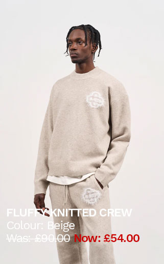 FLUFFY EMBLEM KNITTED CREW