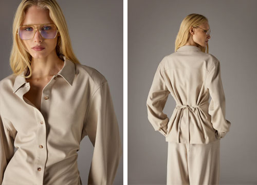 TAILORED SHOULDER PADDED SHIRT