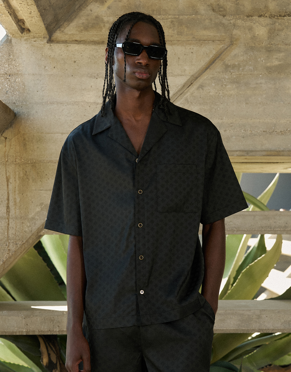 SATIN JACQUARD SHIRT