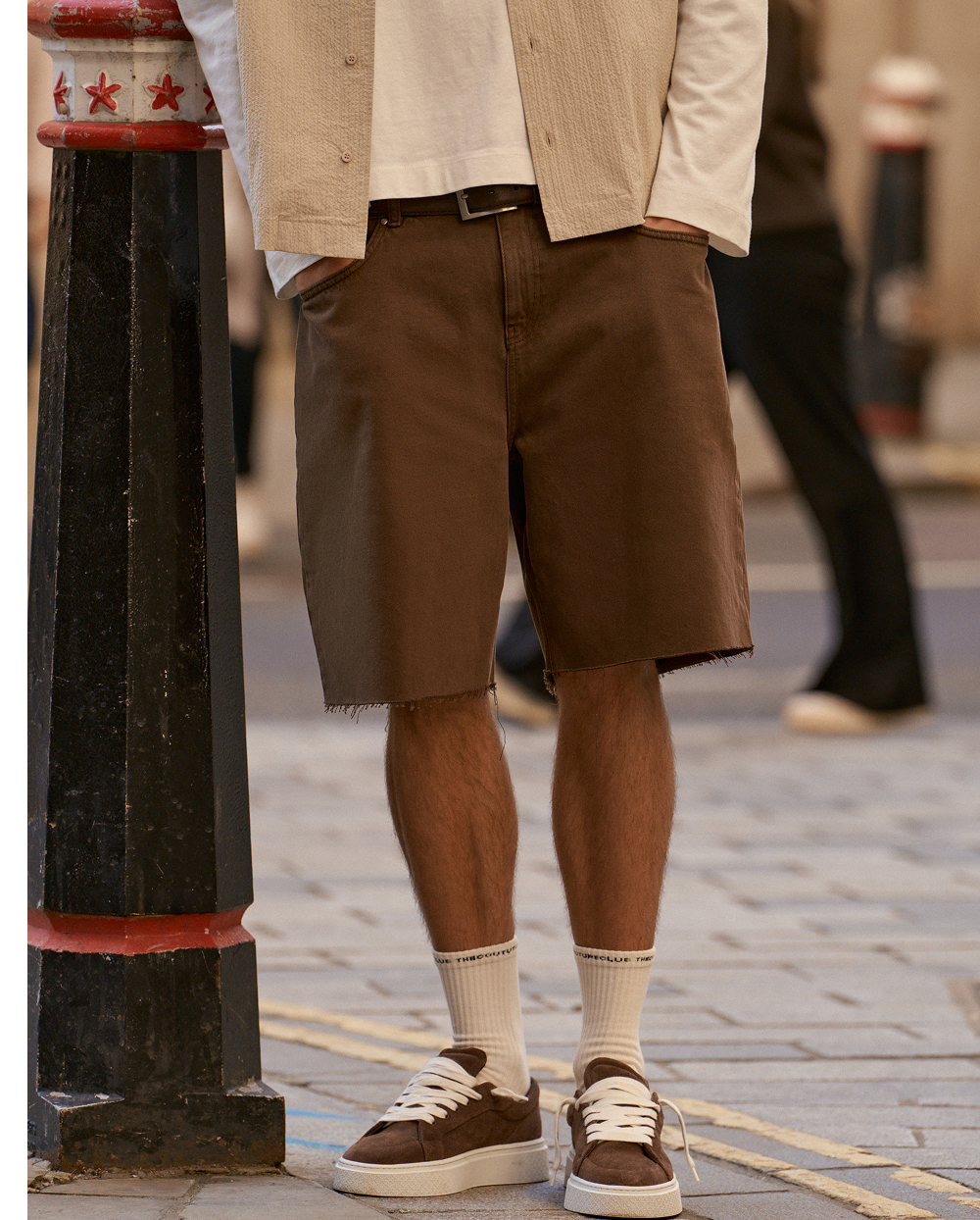 DENIM RAW EDGE SHORTS