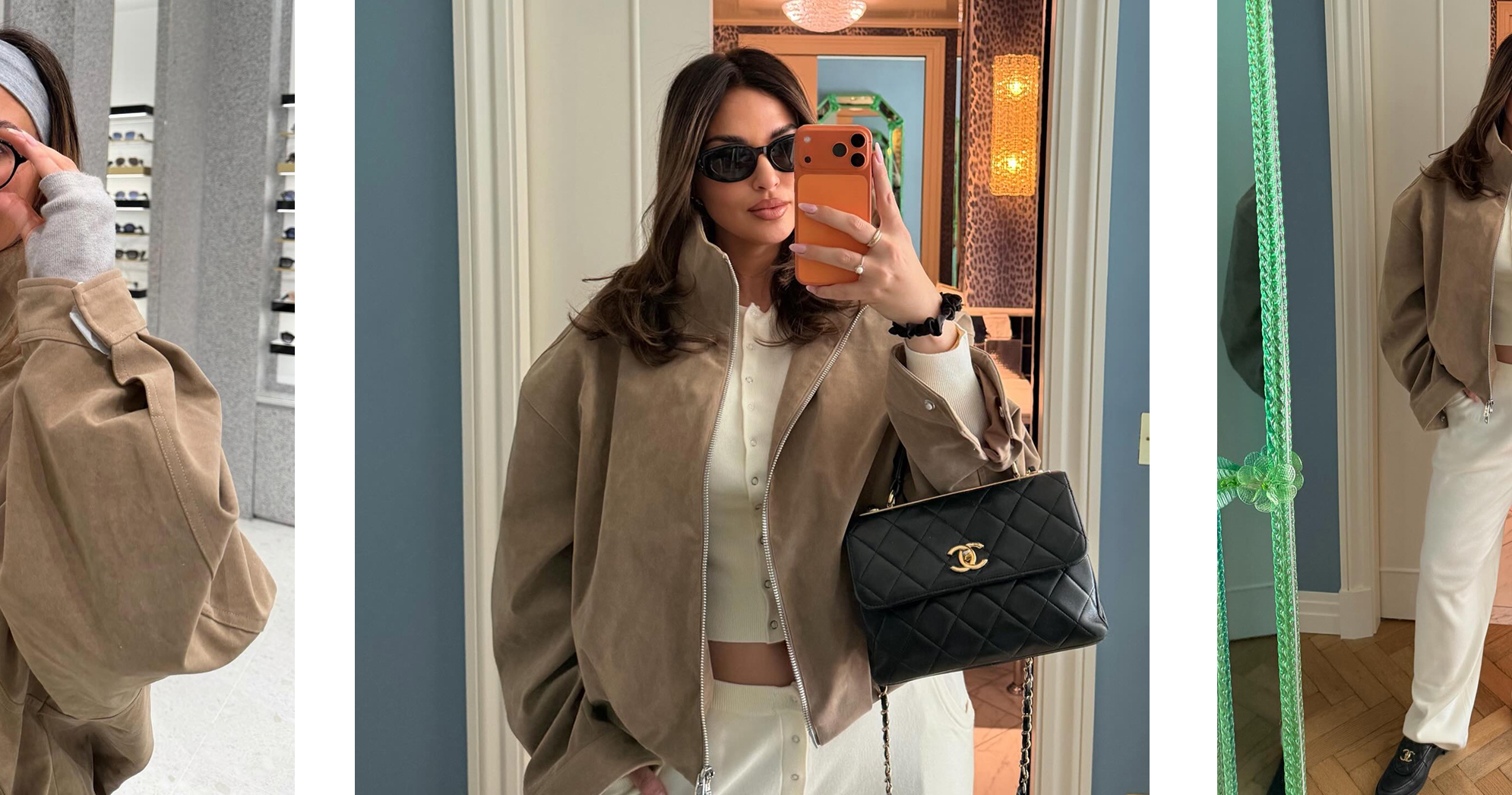 FAUX SUEDE FUNNEL NECK JACKET