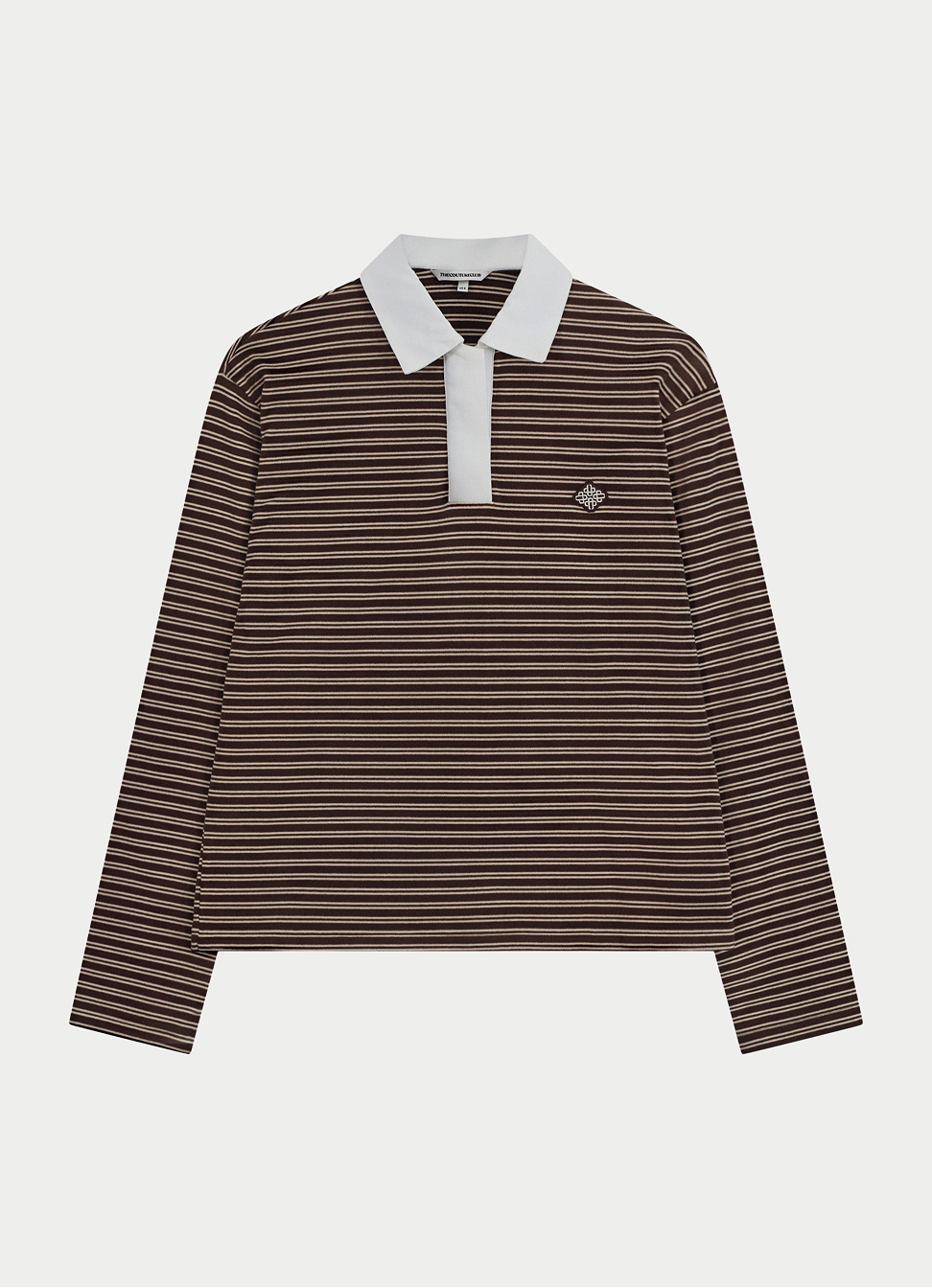 STRIPE LIGHTWEIGHT FLEECE POLO TOP