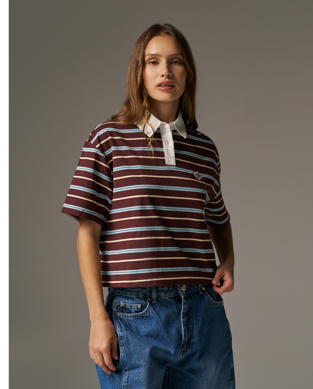 STRIPED POLO TEE