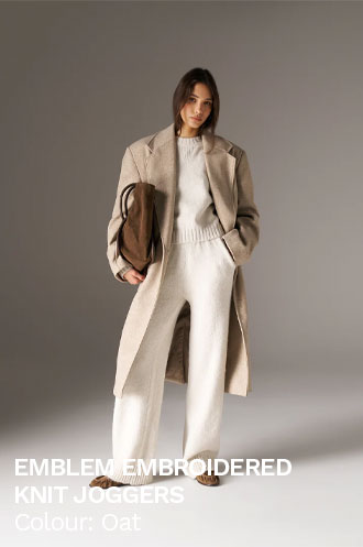 EMBLEM EMBROIDERED KNIT JOGGERS
