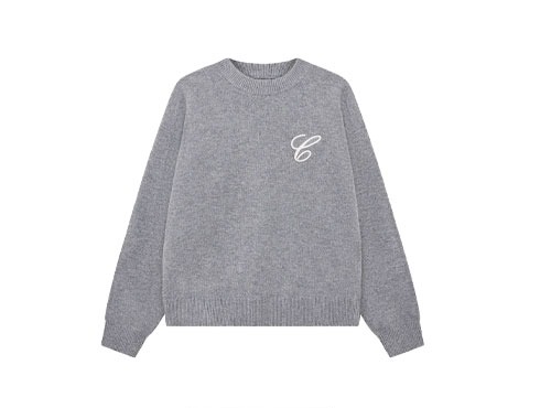 C EMBROIDERY KNITTED CREW