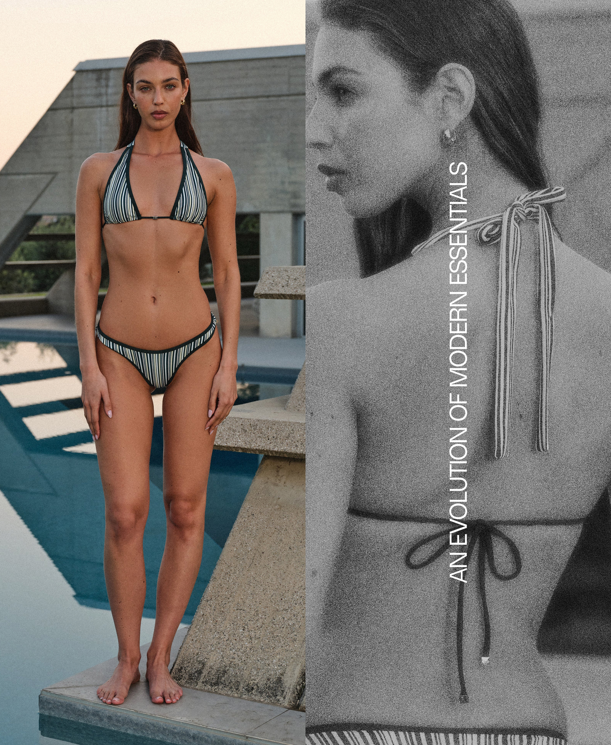 STRIPE TRIANGLE BIKINI TOP