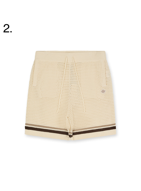 CROCHET KNITTED STRIPE SHORTS