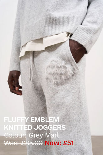 FLUFFY EMBLEM KNITTED JOGGERS