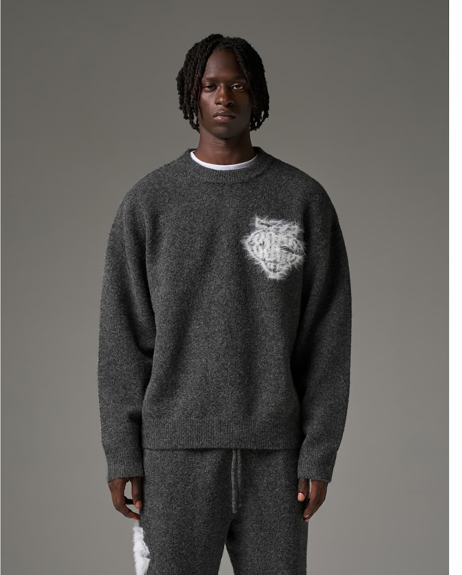 MONOGRAM FLUFFY KNIT CREW