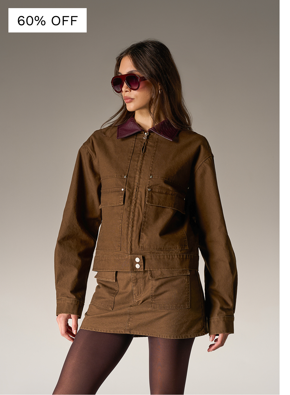 WASHED CONTRAST COLLAR TRUCKER JACKET