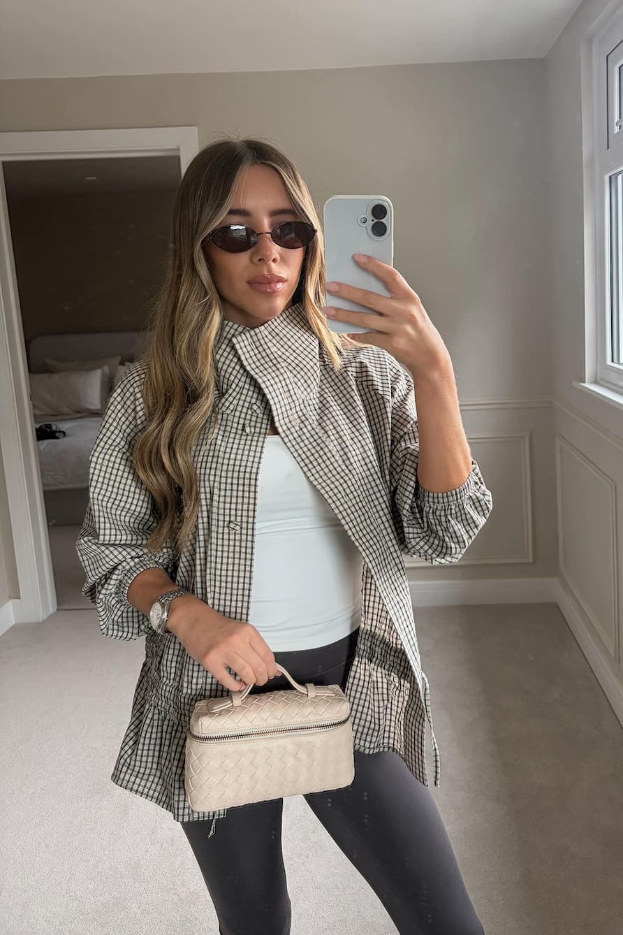 DROP WAIST FUNNEL NECK JACKET