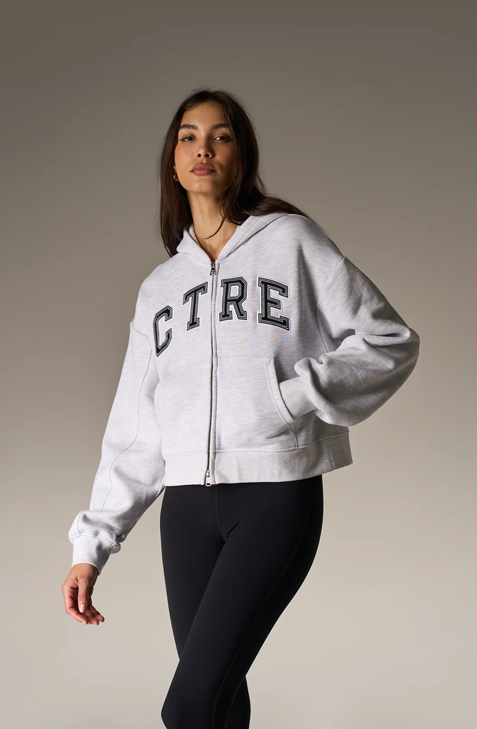 CTRE APPLIQUE ZIP THROUGH HOODIE