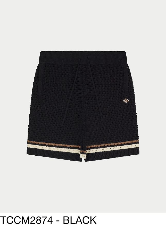 CROCHET KNITTED STRIPE SHORTS