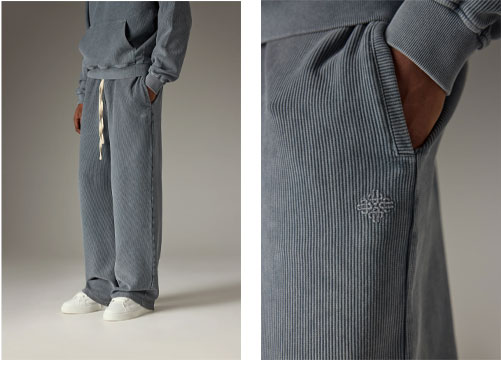 HEAVYWEIGHT WASHED RIBBED JERSEY JOGGERS