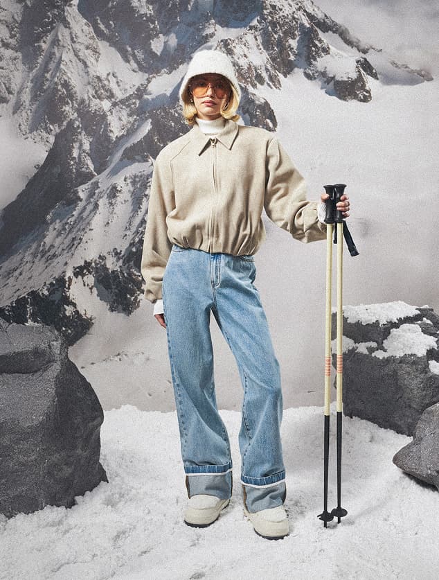 BALLOON HEM FAUX SUEDE JACKET